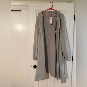 Men's Gray Hooded Robe by Nautica